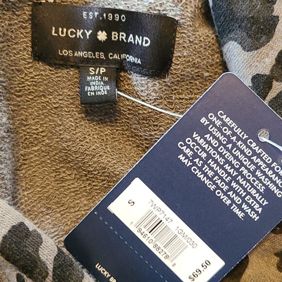 Lucky Brand Hoodie Women's S Gray Black Leopard Print Cropped Athleisure Active - Picture 8 of 11